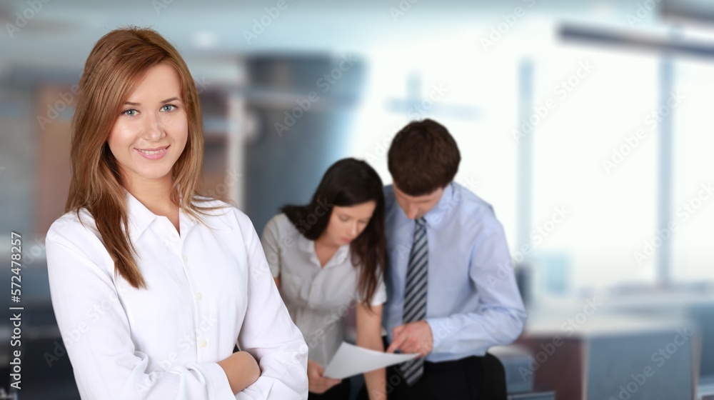 Happy business team work in modern workspace Happy business team work in modern workspace