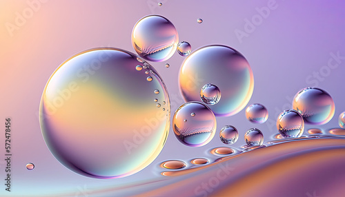 bubbles background with copy space, generative ai illustration 