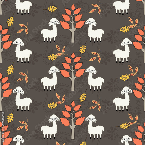 Llama seamless pattern