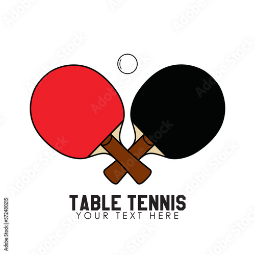 Hand drawn of Rackets for playing table tennis. Illustration on white background