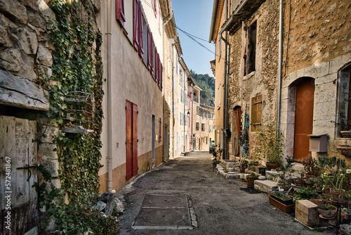 Fototapeta Naklejka Na Ścianę i Meble -  Aiguines village (Gorges du Verdon) in the Provence-Alpes-Côte d'Azur region, France