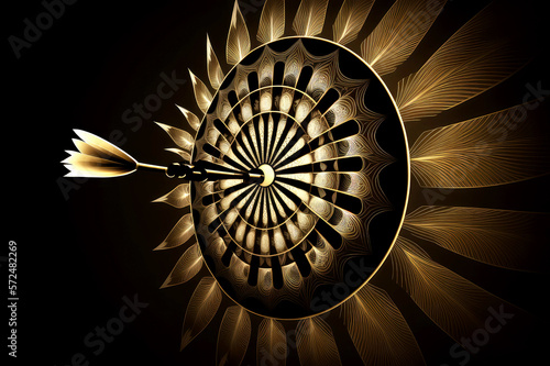 darts with golden silhouette, ai