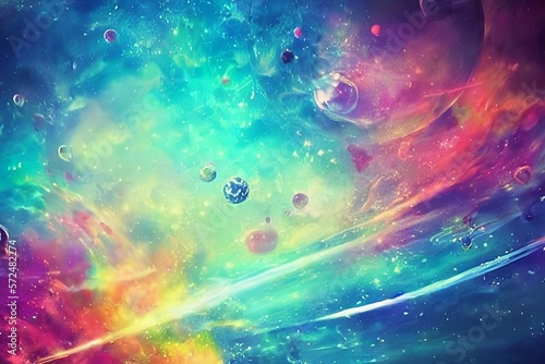 colorful space background, pastel colors