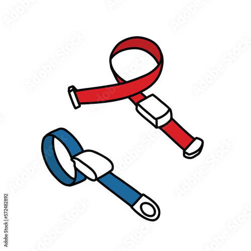 tourniquet bandage doodle icon, vector color line illustration