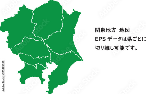 都道府県　地図　関東地方　境界線あり photo