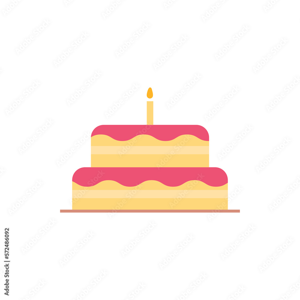Birthday cake flat icon. Vector illustration. Birthday cake flat icon. Vector illustration.