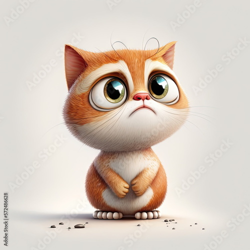 Cartoon character of Cat, white background, vector illustration, Made by AI,Artificial intelligence