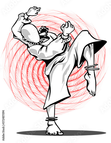 Chao lin monk martial arts illustration vector