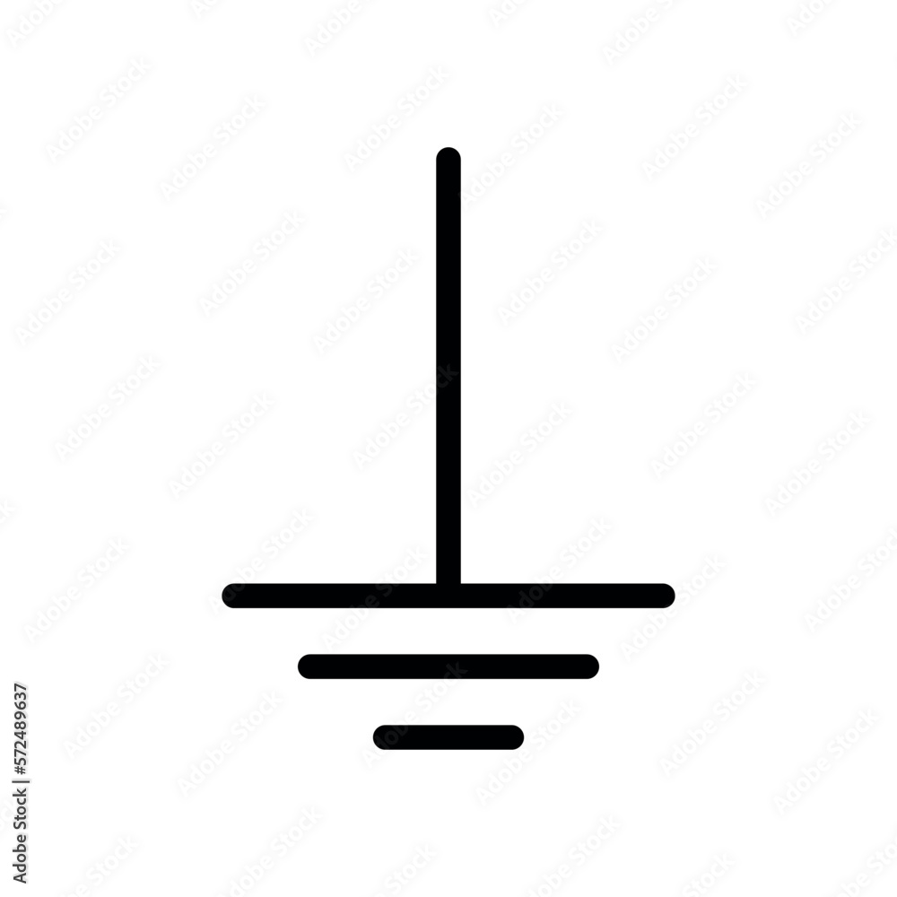 Protective earth ground symbol icon in electricity. vector illustration Protective earth ground symbol icon in electricity. vector illustration
