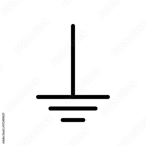 Protective earth ground symbol icon in electricity. vector illustration