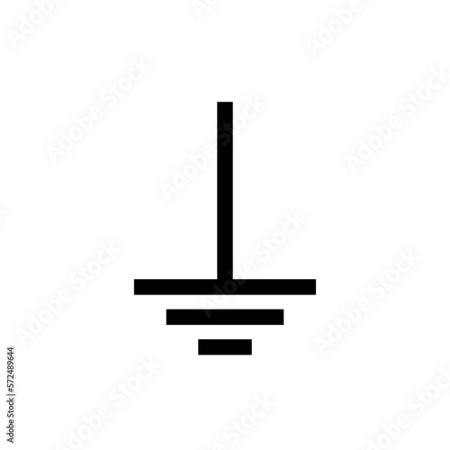 Protective earth ground symbol icon in electricity. vector illustration