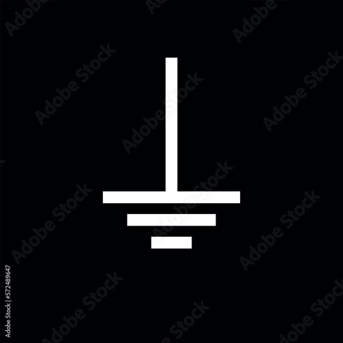 Protective earth ground symbol icon in electricity. vector illustration