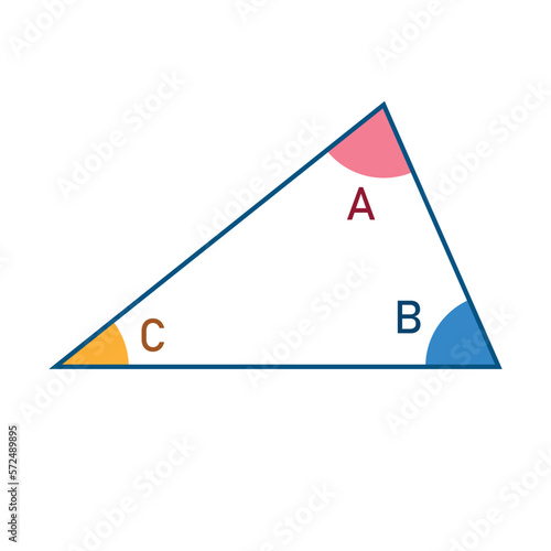 Interior angles in a triangle equals the straight angle 180 degrees.