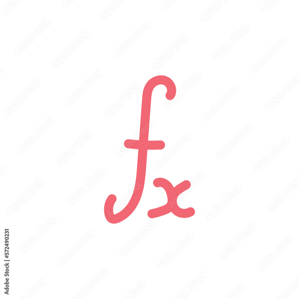 Math function symbol. Mathematical function icon. Vector illustration isolated on white background. Math function symbol. Mathematical function icon. Vector illustration isolated on white background.