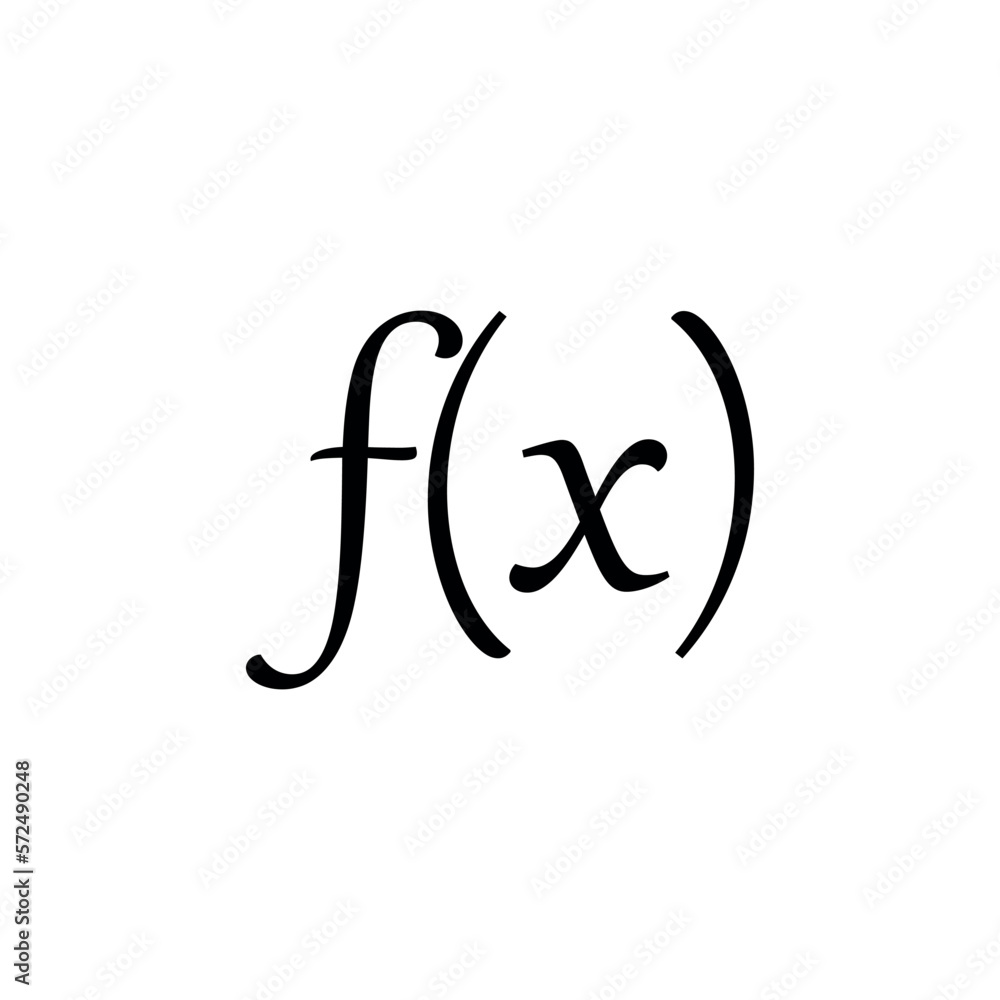 Math function symbol. Mathematical function icon. Vector illustration isolated on white background. Math function symbol. Mathematical function icon. Vector illustration isolated on white background.