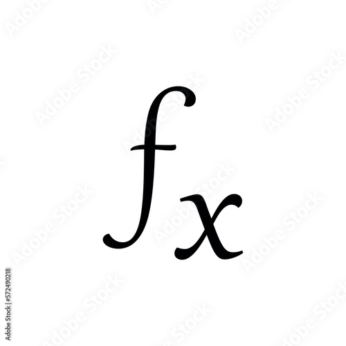 Math function symbol. Mathematical function icon. Vector illustration isolated on white background.