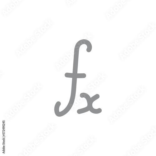 Math function symbol. Mathematical function icon. Vector illustration isolated on white background.