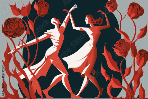 A Love Blossoming: A Dance of Joy and Roses