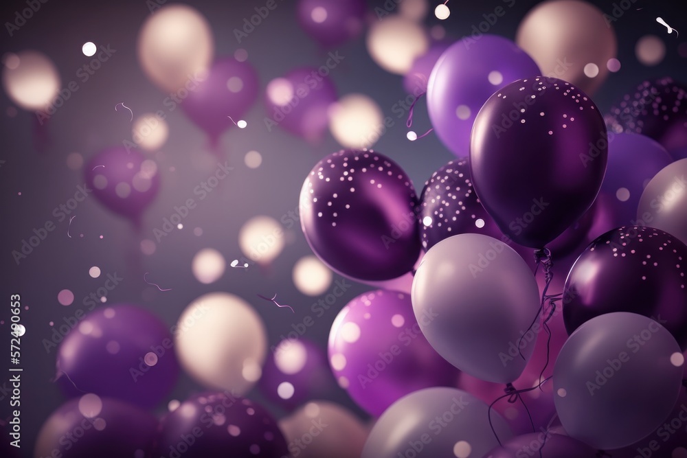 Purple Balloons Decorations for Festive Celebrations and Parties, generative ai