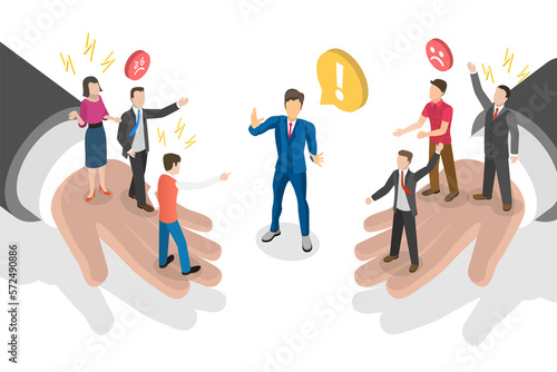 Fotografi 3D Isometric Flat  Conceptual Illustration of Mediation - Settlement of Disputes