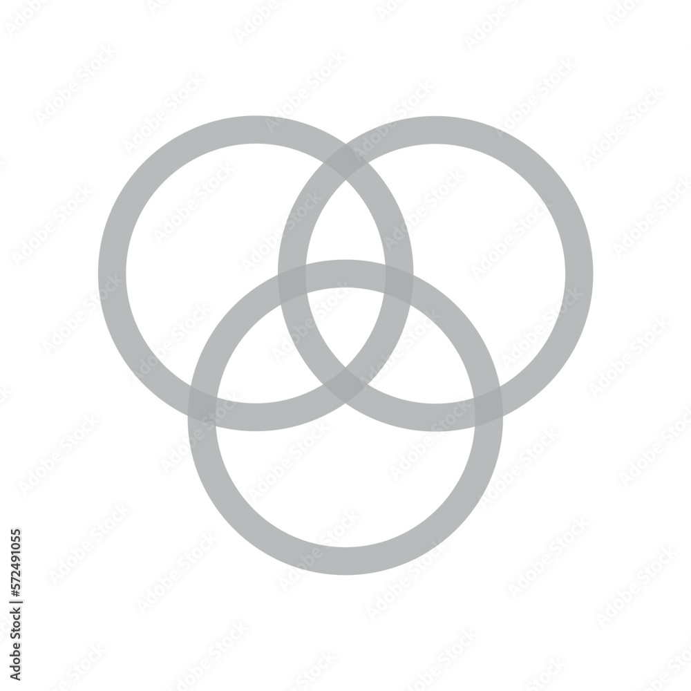 Intersection of three sets circles. Venn diagram of 3 sets Intersection of three sets circles. Venn diagram of 3 sets
