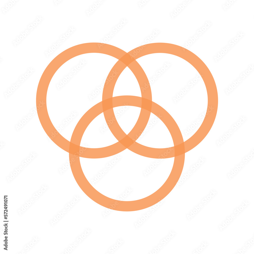 Intersection of three sets circles. Venn diagram of 3 sets Intersection of three sets circles. Venn diagram of 3 sets