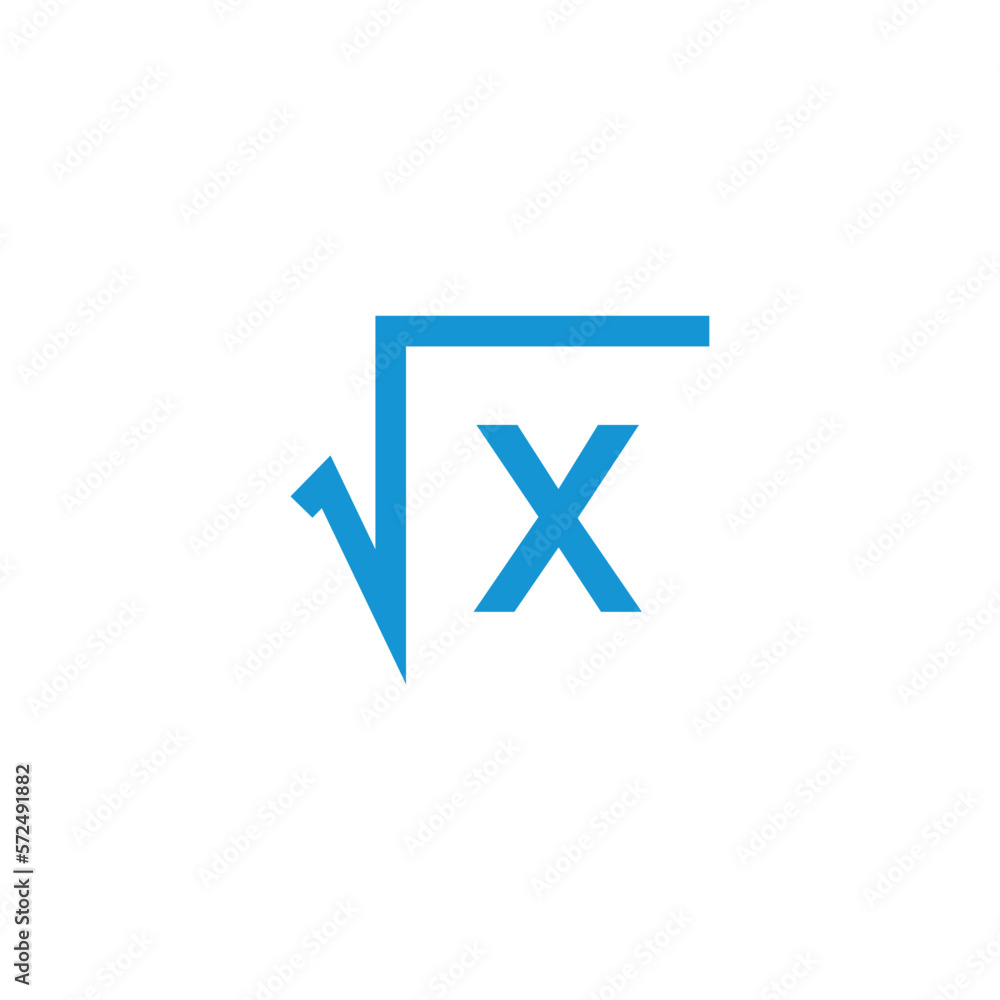 Square root or radical symbol in mathematics. scientific vector illustration isolated on white background. Square root or radical symbol in mathematics. scientific vector illustration isolated on white background.