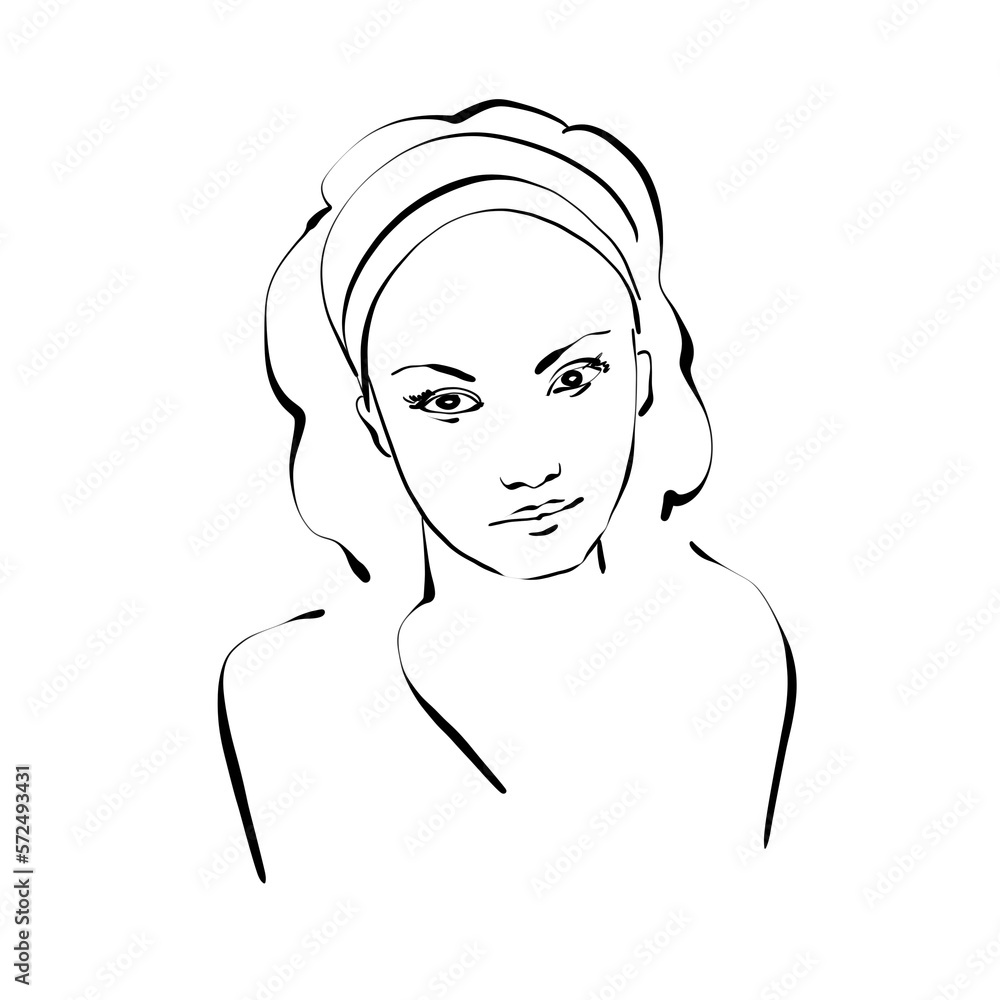 Abstract female line drawing, continuous line art abstract drawing. Woman Fashion Minimalist Concept, Beauty Drawing, black and white Illustration for logo, sublimation, prints, T-shirt Abstract female line drawing, continuous line art abstract drawing. Woman Fashion Minimalist Concept, Beauty Drawing, black and white Illustration for logo, sublimation, prints, T-shirt
