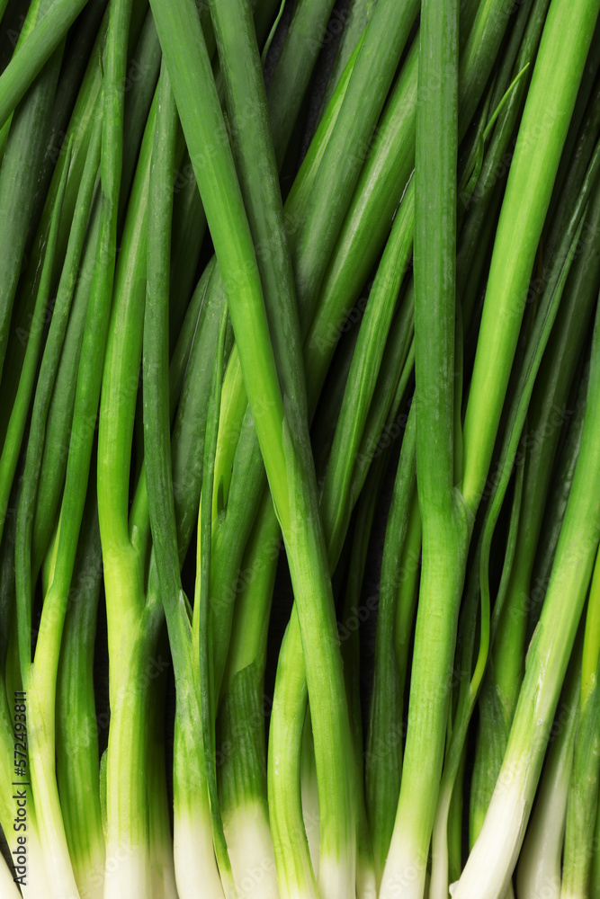 Fresh green spring onions as background, top view Fresh green spring onions as background, top view