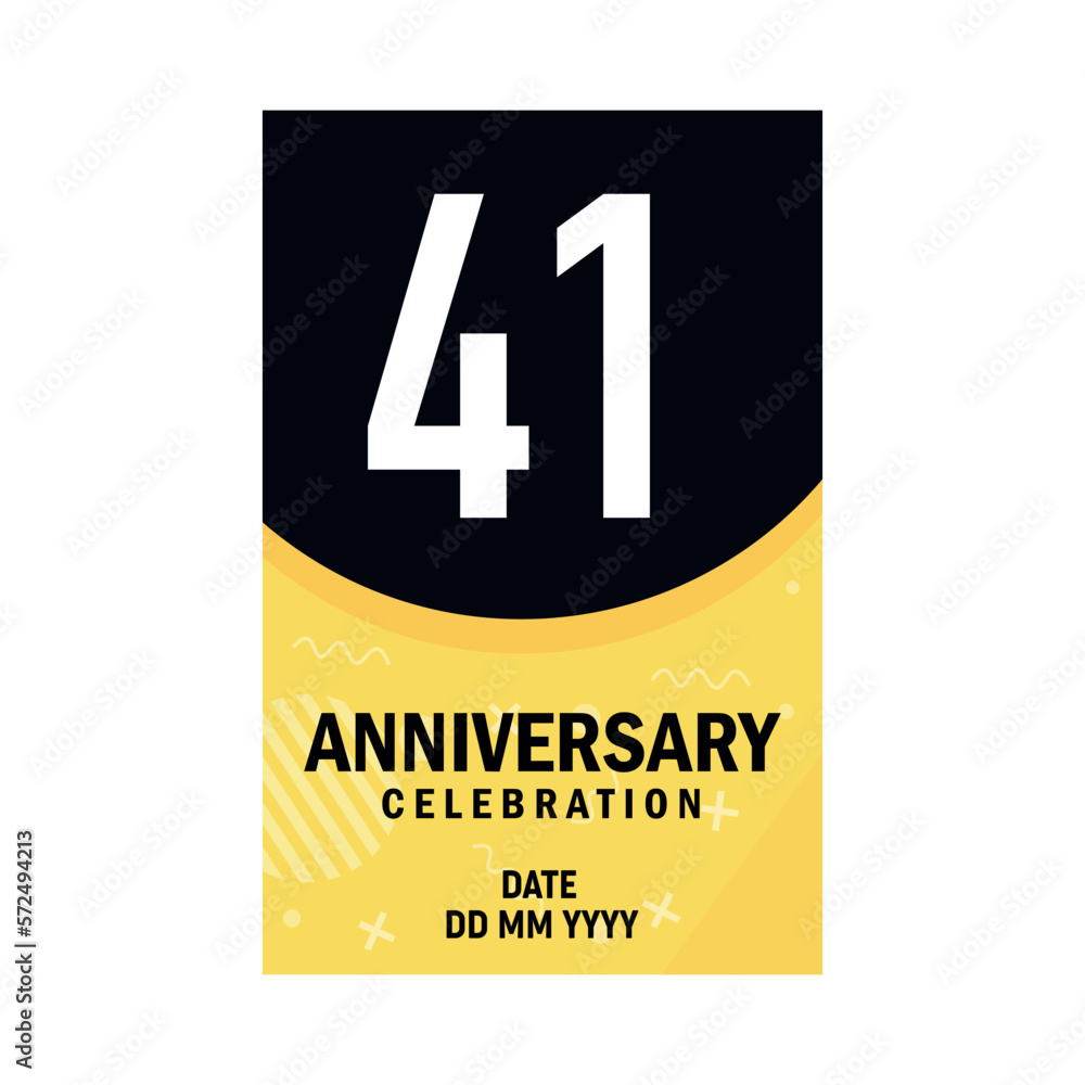 41 years anniversary invitation card design, modern design elements, white background vector design 41 years anniversary invitation card design, modern design elements, white background vector design
