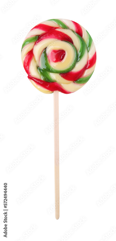 Colorful lollipop isolated on white, top view Colorful lollipop isolated on white, top view