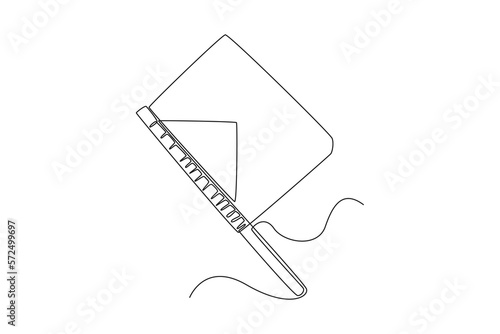 Single one line drawing traditional Indonesian fan for making Satay. Electricity home appliance concept. Continuous line draw design graphic vector illustration.