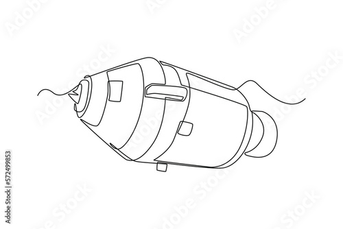 Continuous one line drawing apollo. Outer space concept. Single line draw design vector graphic illustration.