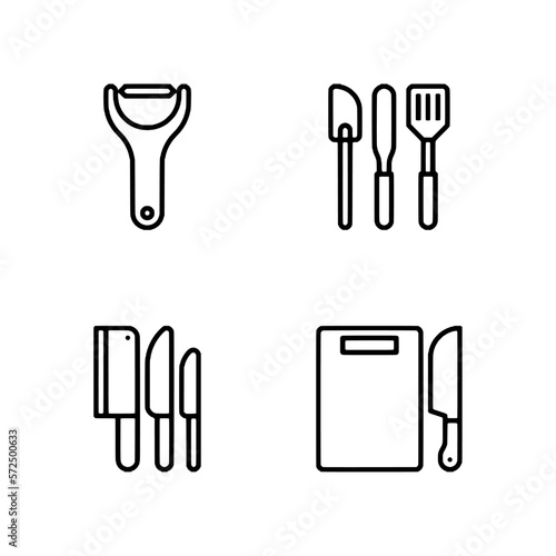 set of types of utensils