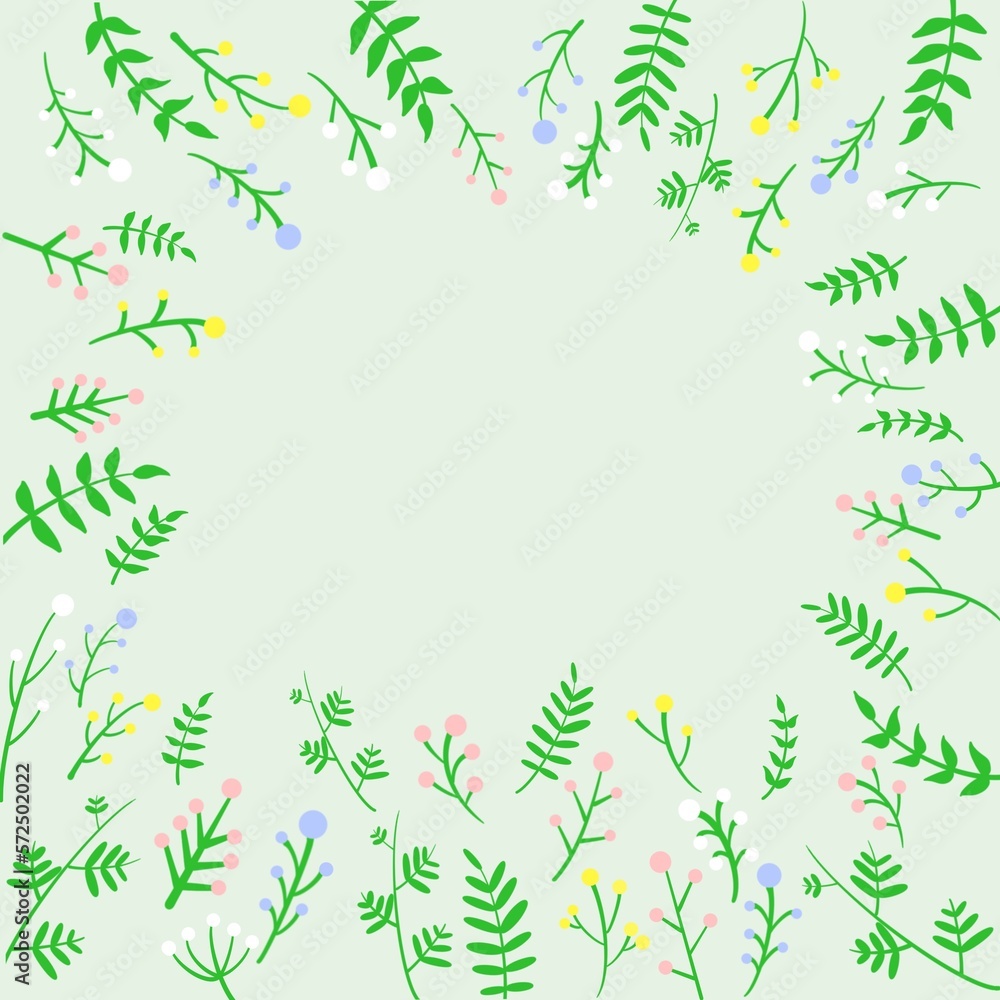Background with blanks in the midst of herbs, plants and flowers scattered Background with blanks in the midst of herbs, plants and flowers scattered