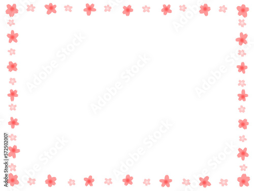 Cherry blossoms, square border frame stationery in Japanese style Sakura