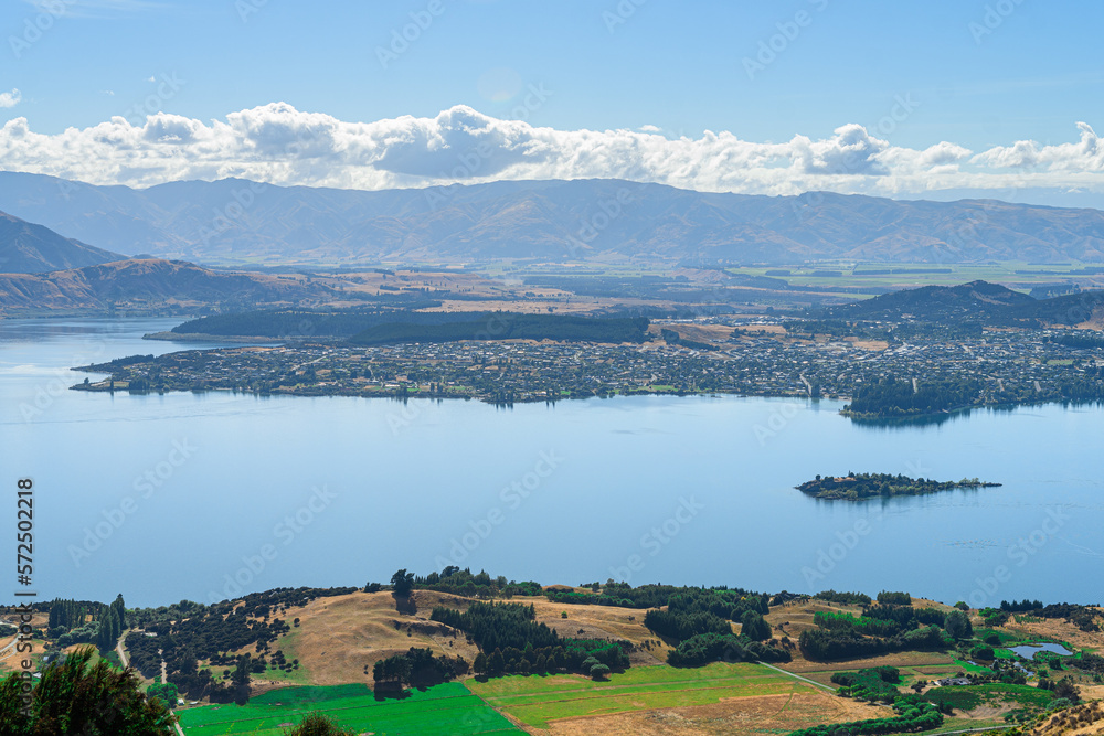 panoramic view of roys peak at wanaka, new zealand panoramic view of roys peak at wanaka, new zealand