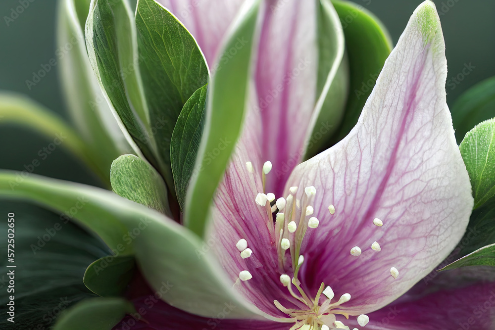 Hellebore Flowers, Illustration, Generative AI Hellebore Flowers, Illustration, Generative AI
