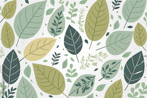 background with minimalist leaves, vector illustration