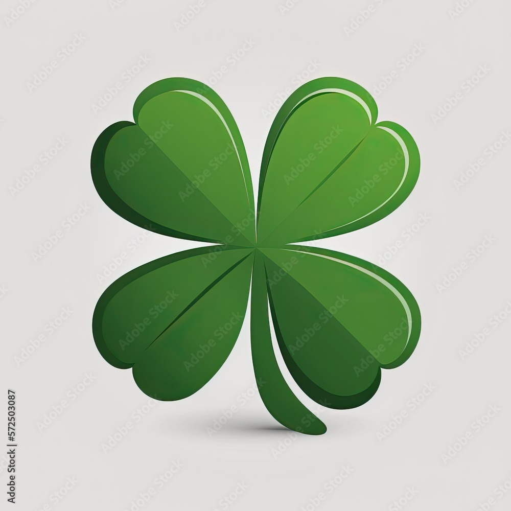 Cartoon illustration of a four leaf clover for St Patty's Day - generative ai Cartoon illustration of a four leaf clover for St Patty's Day - generative ai