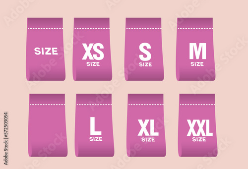 Size clothing labels 