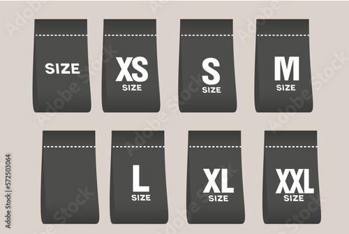 Size clothing labels Vector