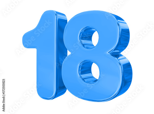 18 Blue Number