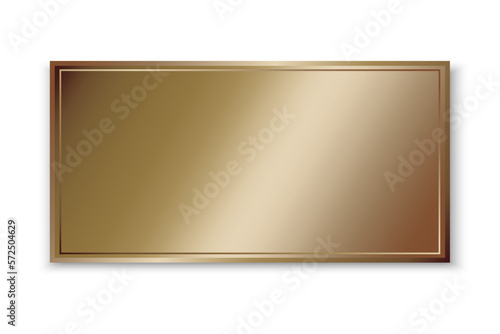 Rectangular gold plate. goldenplate for decoration design. Vector illustration.