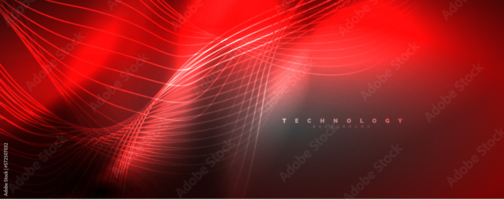 Techno neon wave lines, dynamic electric motion, speed concept. Templates for wallpaper, banner, background, landing page, wall art, invitation, prints Techno neon wave lines, dynamic electric motion, speed concept. Templates for wallpaper, banner, background, landing page, wall art, invitation, prints
