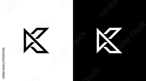 K logo vector monogram letter initial black and white icon illustration style Designs templates