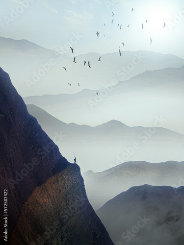 mountains in the morning by adventurer