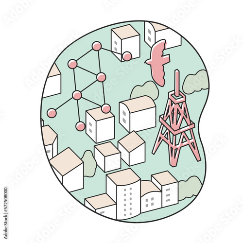 切り抜かれた風景。ネットワークの街並み