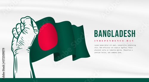 Banner illustration of Bangladesh independence day celebration with text space. Vector illustration.