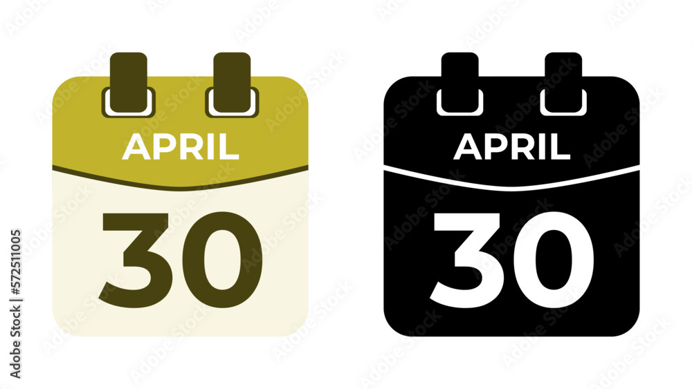 April 30 flat daily spiral calendar icon date vector illustration in matching color scheme. Suitable and perfect for design material, such as event or reminder. The best editable graphic resources. April 30 flat daily spiral calendar icon date vector illustration in matching color scheme. Suitable and perfect for design material, such as event or reminder. The best editable graphic resources.